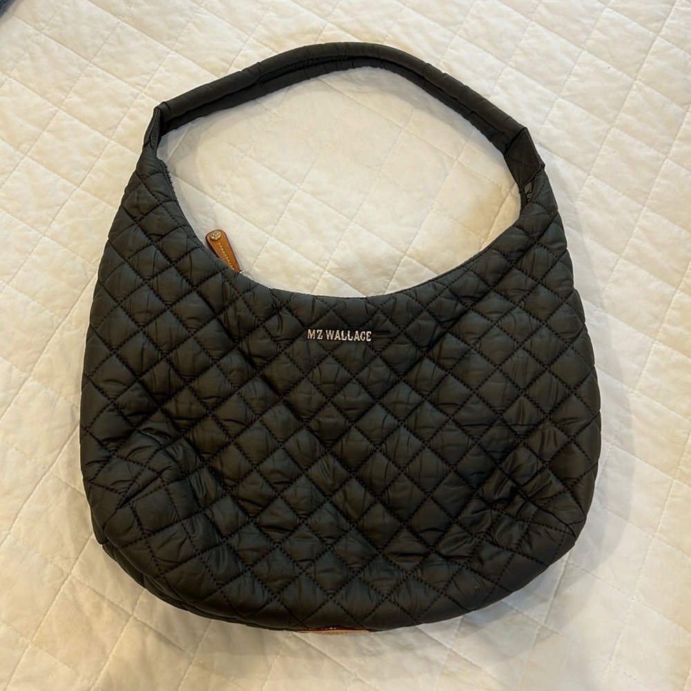 MZ Wallace Black Quilted Hobo Bag